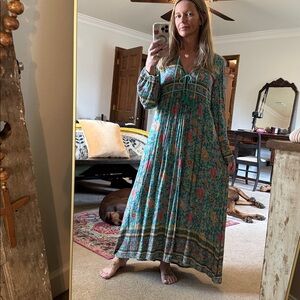 SPELL DESIGNS Vintage Folktown Boho Midi Dress Size L